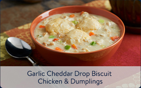 Garlic Cheddar Drop Biscuit Chicken & Dumplings